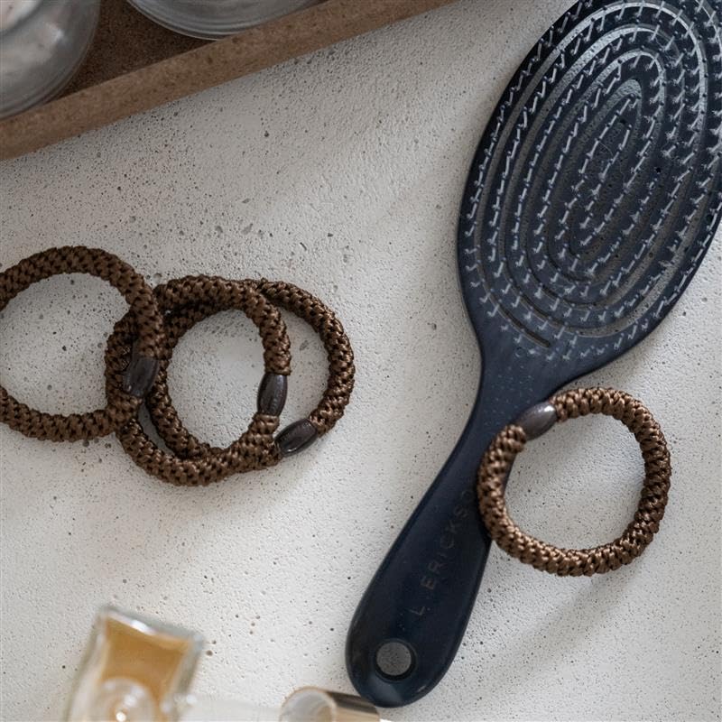 L. Erickson Brown Hair Ties for Thick Hair, Grab & Go Ponytail Holders, 8 Pack, Metallic Espresso, Thick No-Crease Bands with Strong Hold and Damage-Free Design | L. Erickson - Image 3